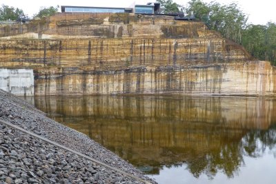 Auxillary spillway and stored water