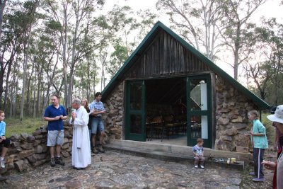 Father Terry - starting the Easter Mass at the Chapel