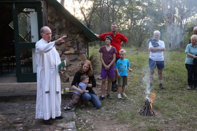 Father Terry blessing the congregation