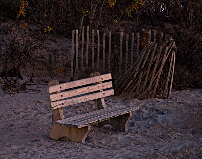 Bench in twilight