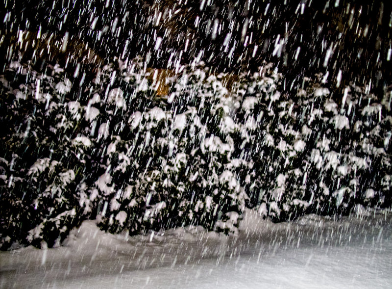 the snow is snowing