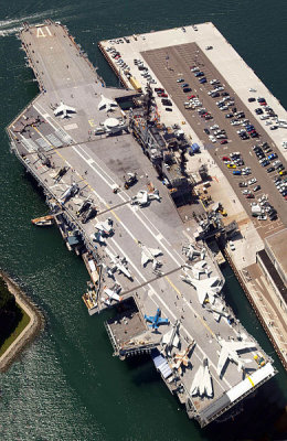 USS Midway at her final mooring in San Diego 12 Jan 2004