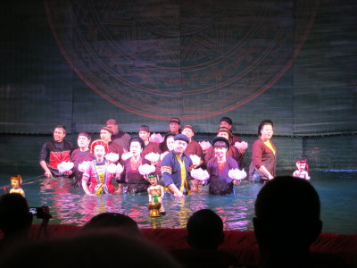 Water puppet performance
