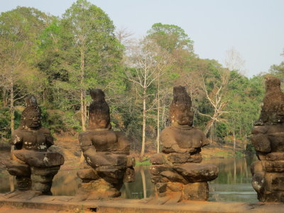 Statues leading to South Gate -- Angkor Thom