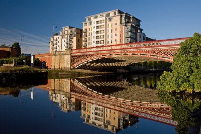 Bridge reflection, Clarance Docks 