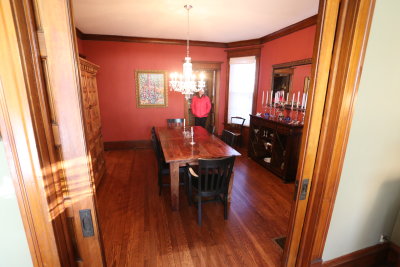 Dining room from living room - pocket doors