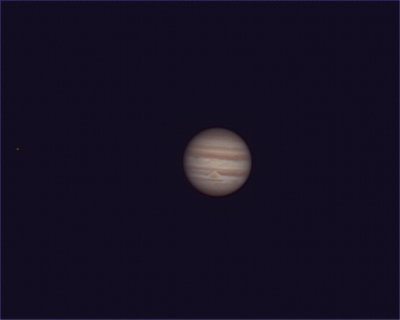 Jupiter, Io and the Great Red Spot 04-Jan-2013