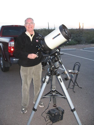 Jerry Hyman with his Celestron 8 HD on a CG5.