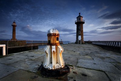 Whitby Lighthouses and Capstan