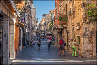 Central Street of Taormina, Italy