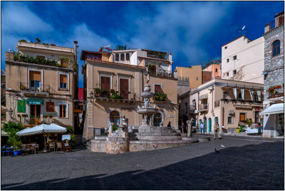 Baroque Fountain in Duomo Square, Taormina, Italy