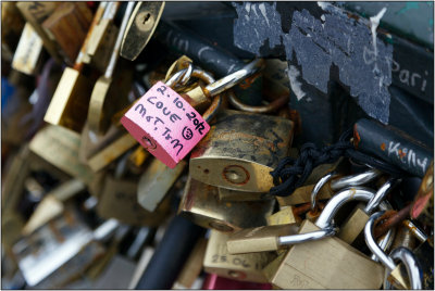 Love Locks On Pont de l'Archevch Bridge