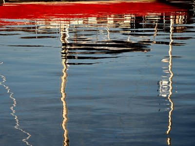 Red Sailboat Reflection