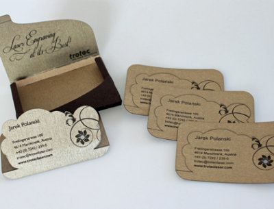 Laser Cut and Engraved Business Cards