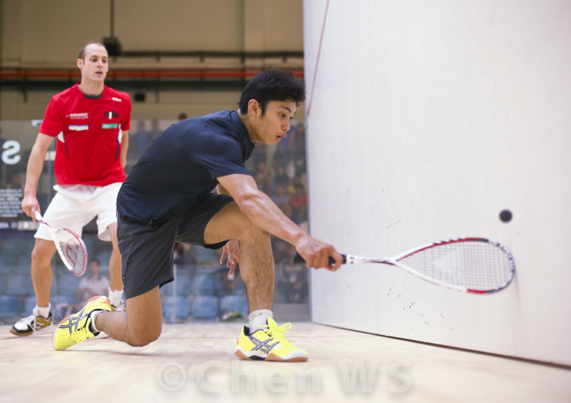 M. Asyraf Azan (Malaysia) v Nicolas Mueller (Switzerland) red/white