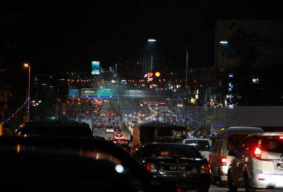 Traffic on the road outside the temple