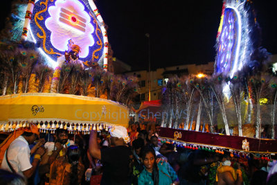 LED lights on kavadis at night