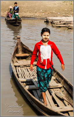 Young Burmese Fishing Girl