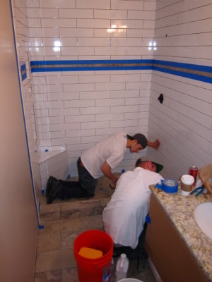 Day Six- Work by The Tile Wizard, Drew and Bryan at work