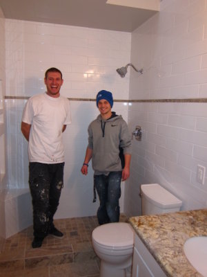 Day Six- Work by The Tile Wizard, Drew and Bryan happy with their work