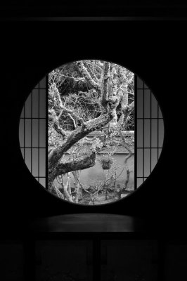 The Window of Enlightenment at Unryu-in Temple Kyoto