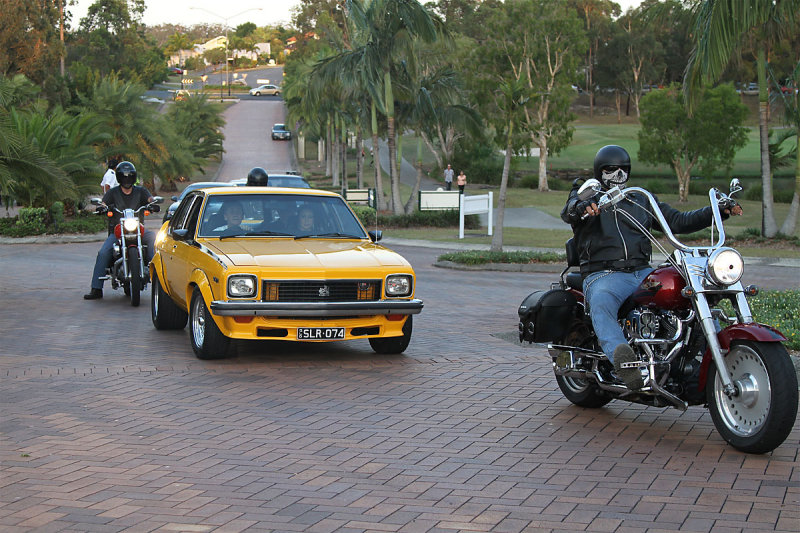 74 SLR Torana and Harley Escorts