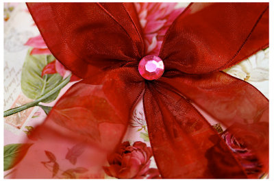 red bow and bead