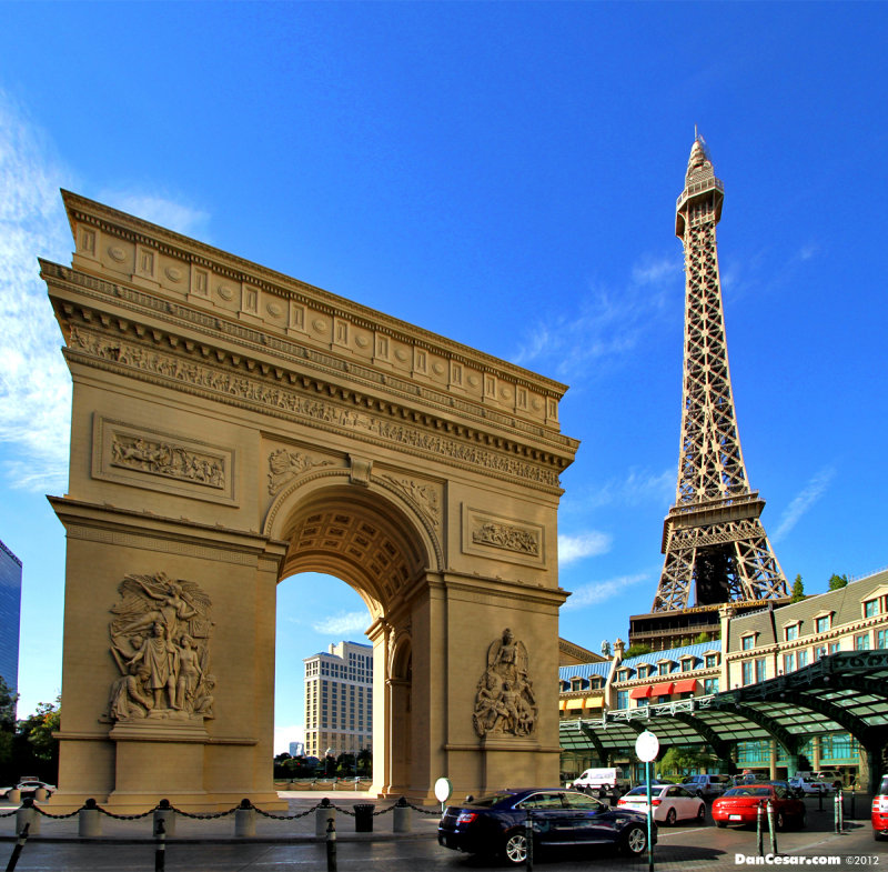 Arc de Triomphe and the Eiffel Tower