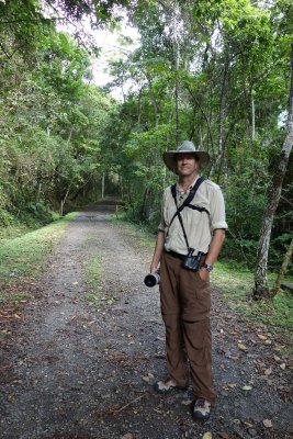 Jimmy in the metropolitan park (our first day it didn't rain until we were done birding)
