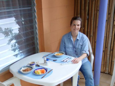 Breakfast on the porch at La Estancia