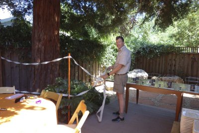 Jim wants to be sure no one falls off the deck (after those 3 cases of wine ...)