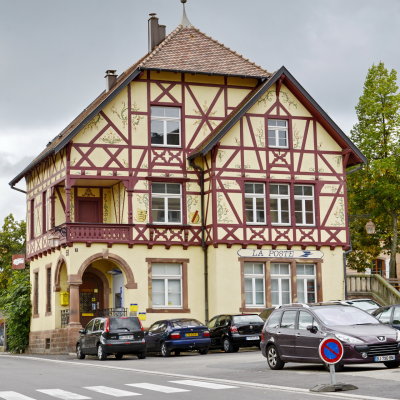 A typical Alsatian half-timbered house.