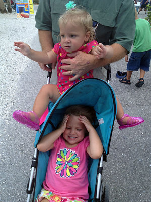 Unconventional double stroller