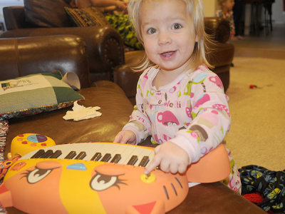 Annie got her own piano!