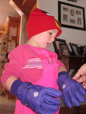 Kristina gets decked out in snow gear