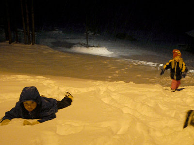 Sledding at night