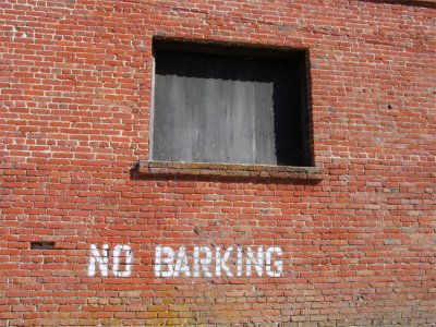 I guess parking is allowed, as long as you don't bark!