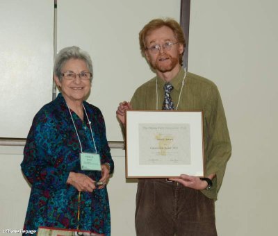 David Seburn receiving Conservation Award-Member, from Fenja