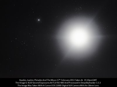 HYADES JUPITER PLEIADES AND MOON 17th FEBRUARY 2013.jpg