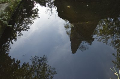 Eastern tower reflected in pond