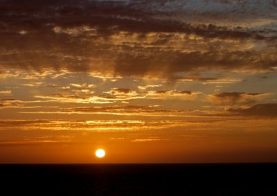 The sun makes a start on a new day
