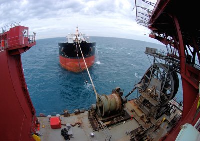 The Aberdeen receiving cargo