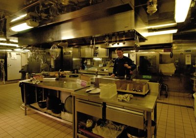 Danny at work in the galley
