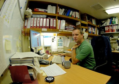 Davie at work in maint office