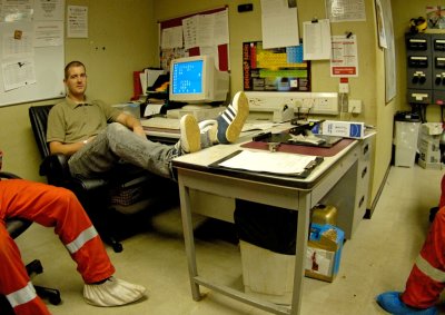 Graeme relaxes after another hard nightshift
