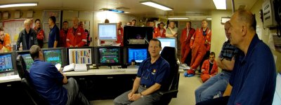 Morning assembly in the control room