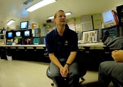 Eric deep in conversation