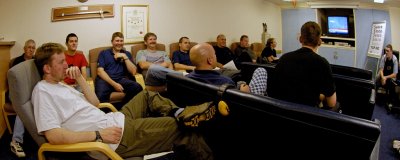 The trip safety meeting is in progress