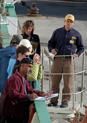Gangway crew at Aasiaat Greenland