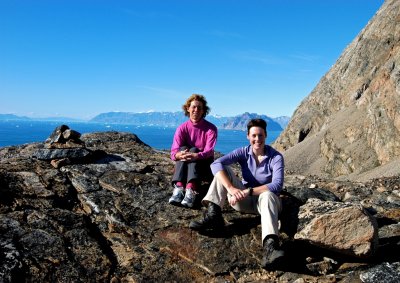 Judes & Robin rest after climb